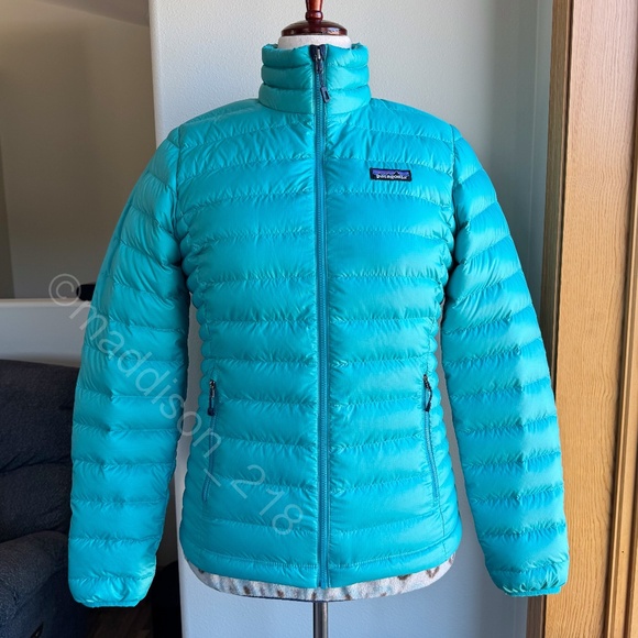 Patagonia Down Sweater Jacket Medium Epic Blue Puffer Coat 800-fill-power down M - Picture 2 of 14
